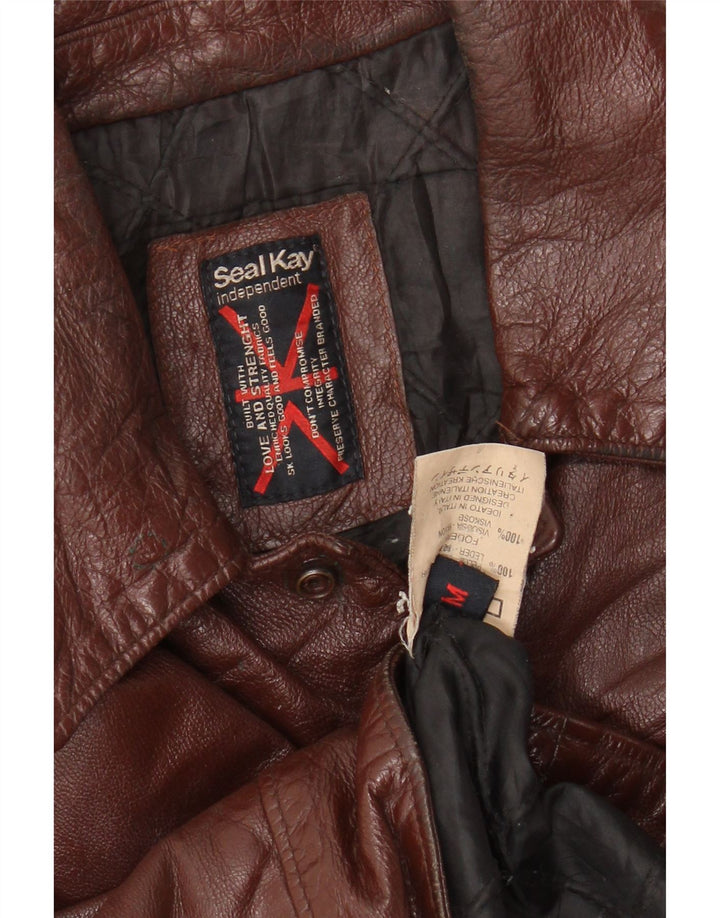 Jachetă din piele pentru bărbați Seal Kay UK 38 din piele maro medie