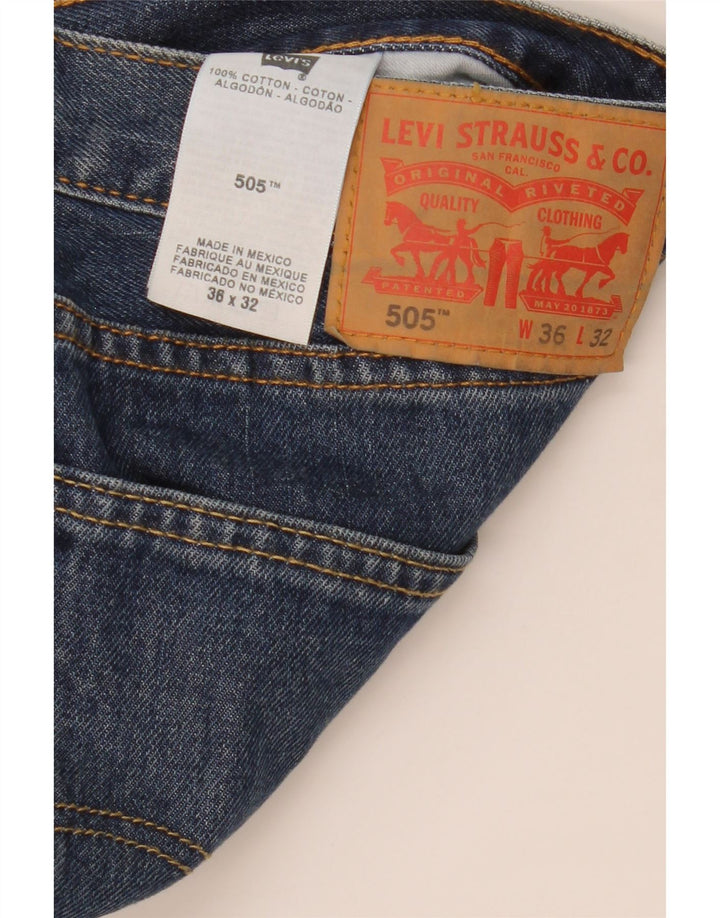 Blugi drepti pentru bărbați Levi's 505 W36 L32 Bumbac albastru