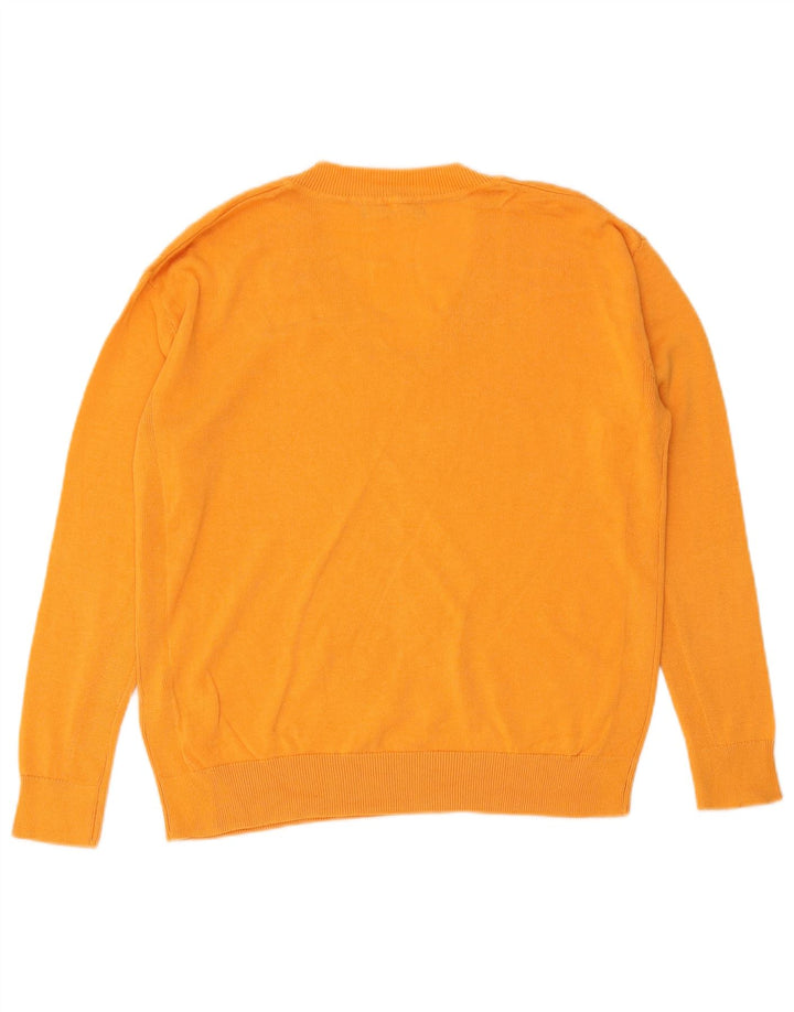 MARKS & SPENCER Womens Oversized V-Neck Jumper Sweater UK 10 Small Orange