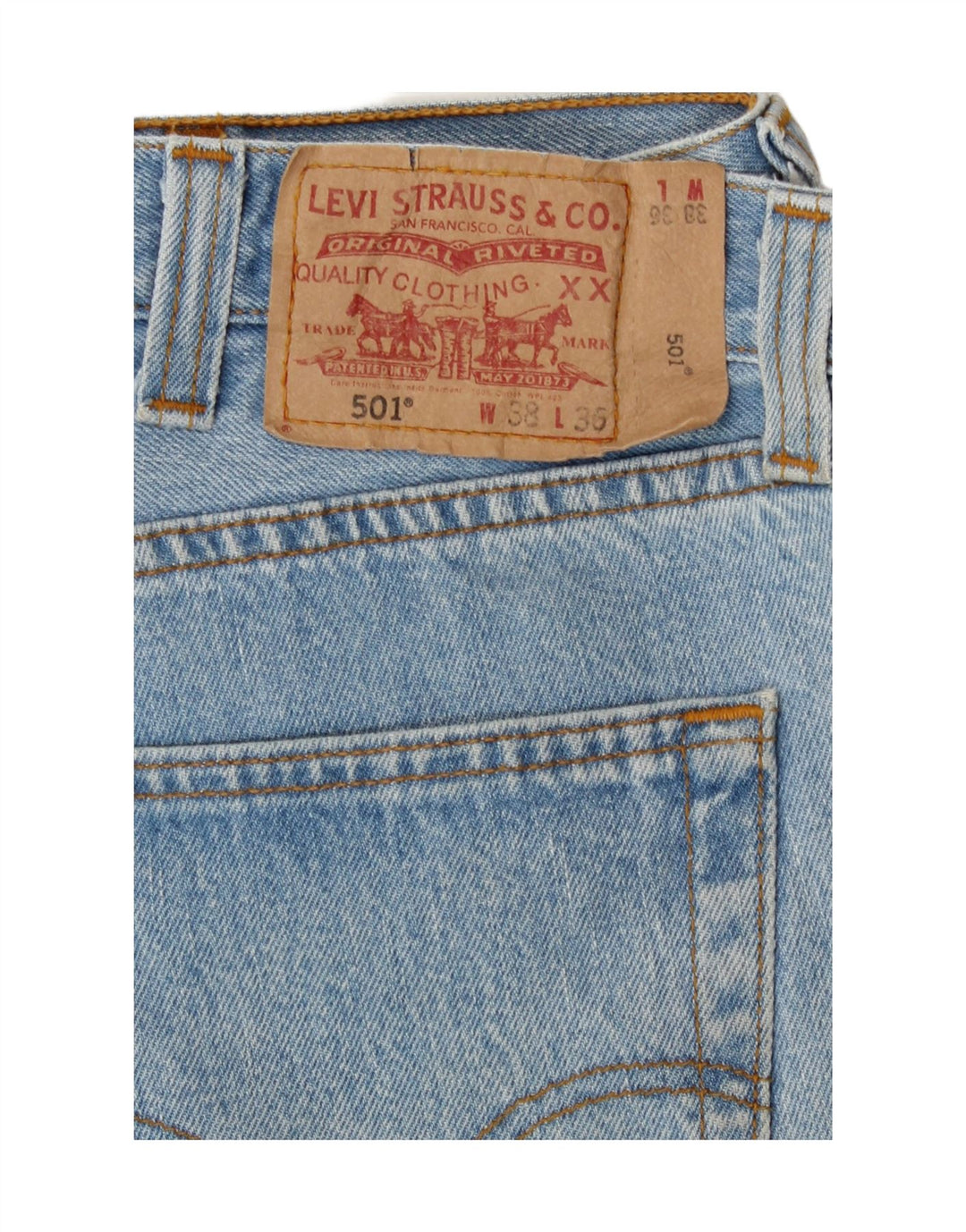 Blugi drepti pentru bărbați Levi's 501 W38 L28 Bumbac albastru