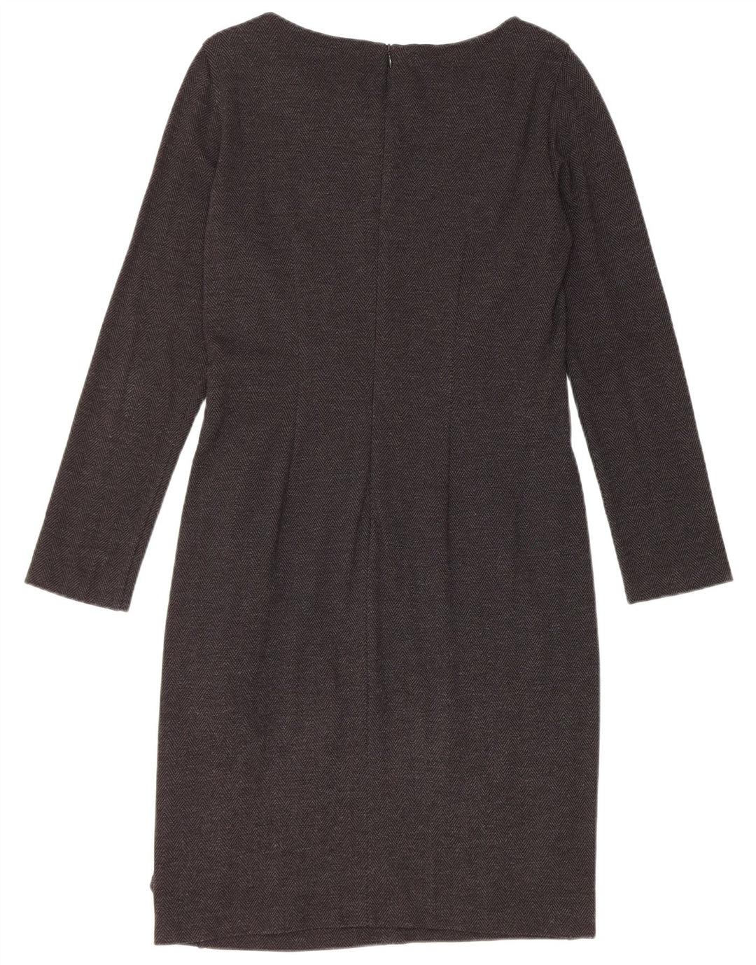 Rochie teacă cu mânecă lungă pentru femei Marella UK 12 Medium Gris Herringbone