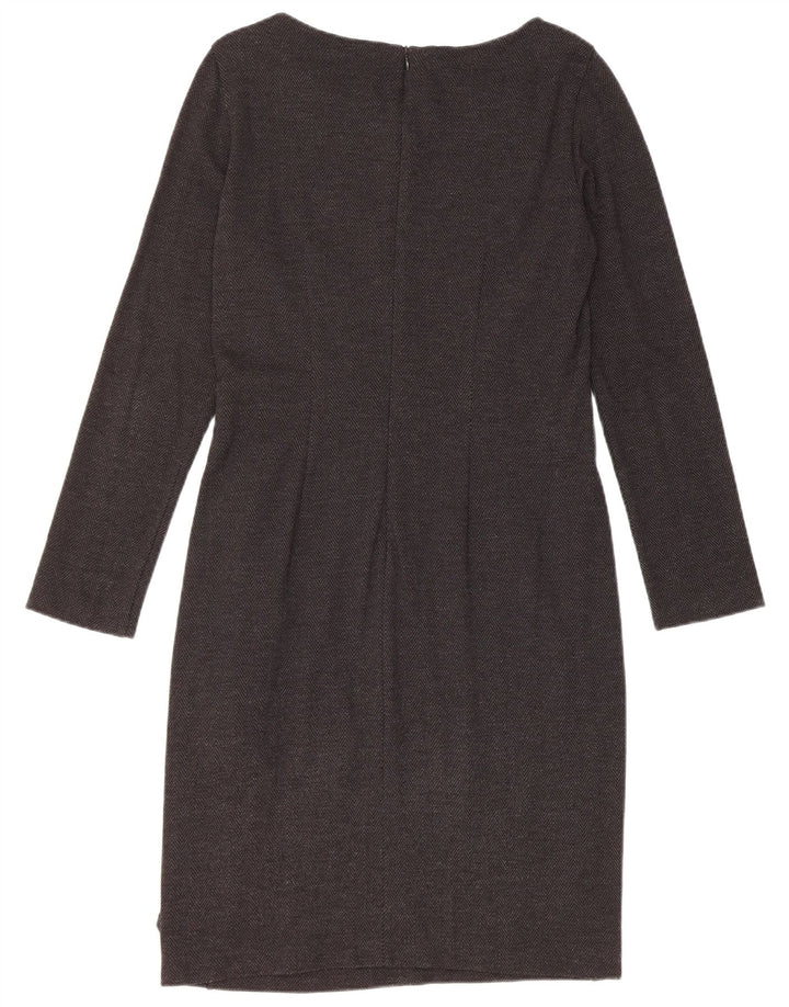Rochie teacă cu mânecă lungă pentru femei Marella UK 12 Medium Gris Herringbone