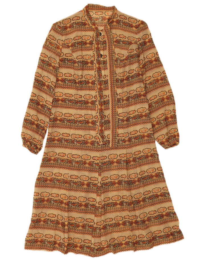 Rochie vintage pentru femei în linie A UK 12 Medium Multicolore Fair Isle