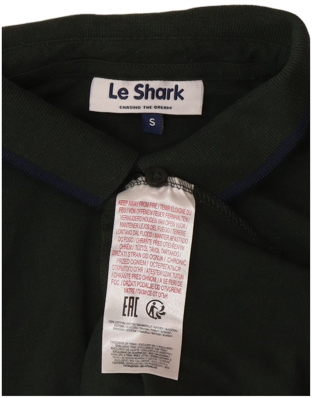 Tricou polo pentru bărbați Le Shark, bumbac verde mic