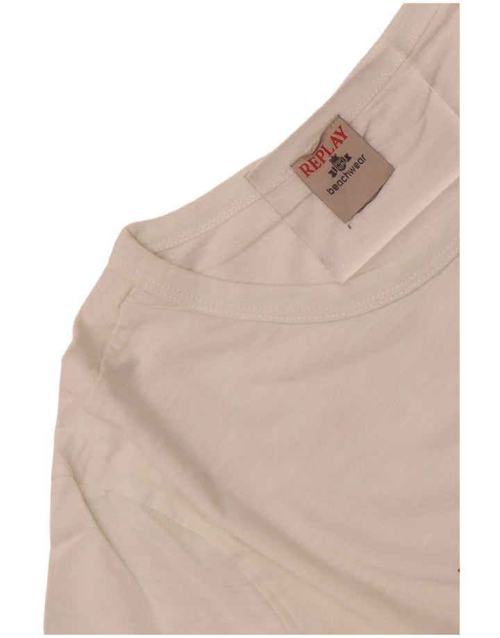 Tricou grafic pentru bărbați Replay Top mic alb