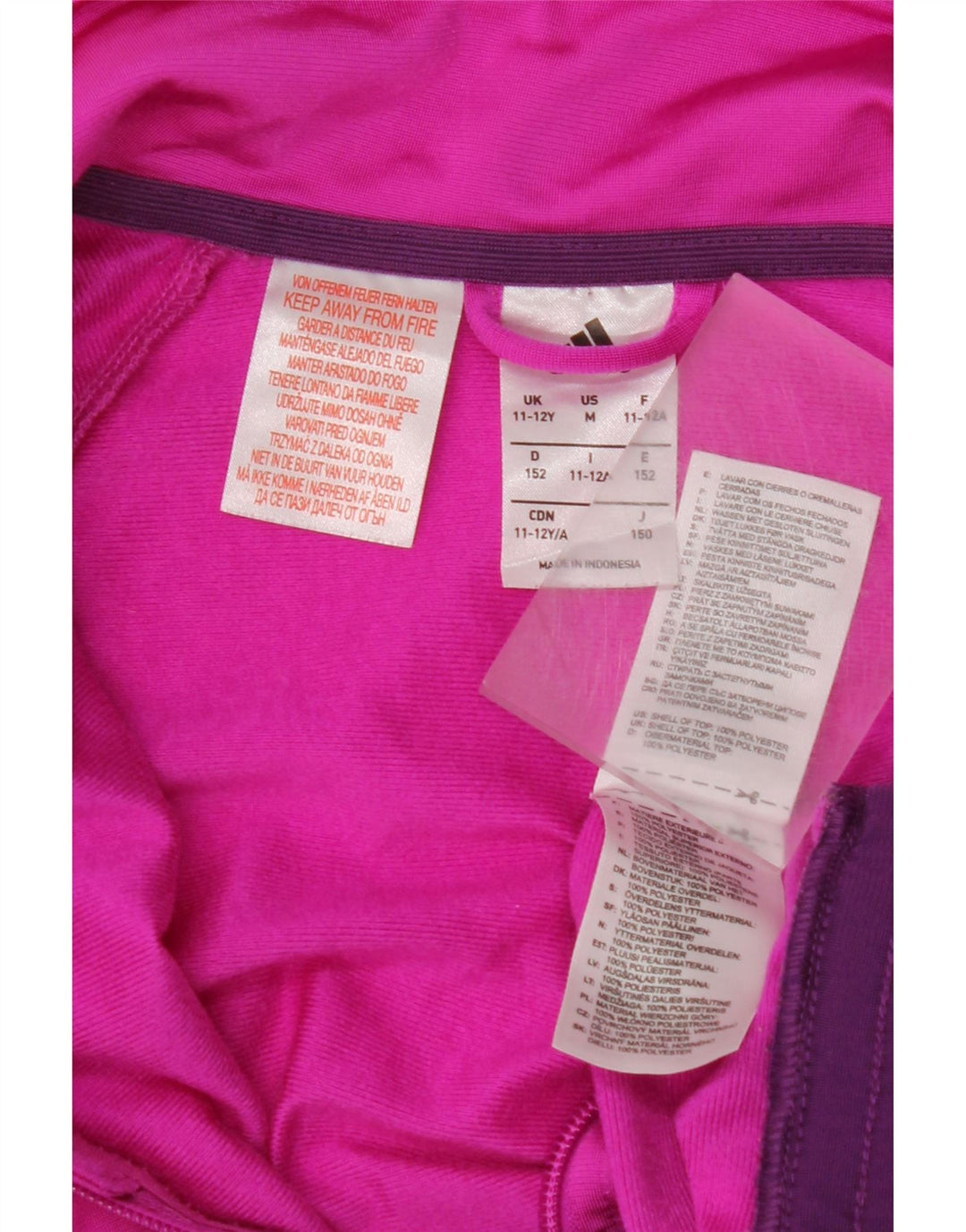 Jachetă de trening pentru fete ADIDAS 11-12 ani, roz, poliester color bloc