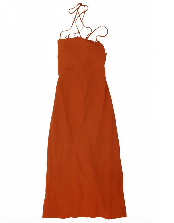 Rochie de soare maxi pentru femei Zara UK 6 XS Orange Lyocell
