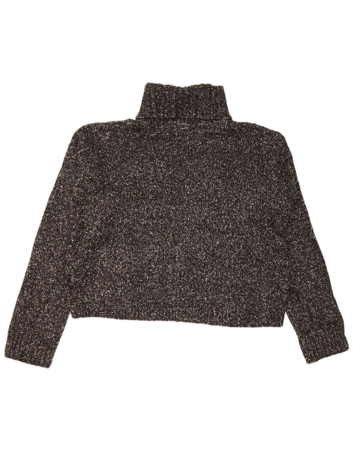 CALVIN KLEIN JEANS Pulover cu gât rulat pentru femei UK 16 Large Negru