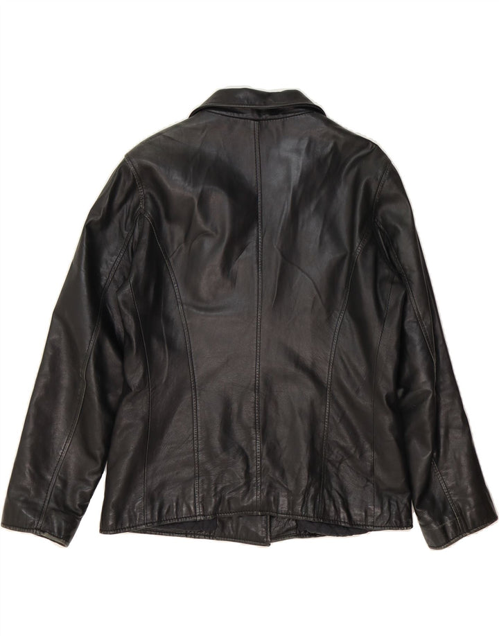 VINTAGE Womens Leather Jacket UK 16 Large Black Leather Vintage Vintage and Second-Hand Vintage from Messina Hembry 