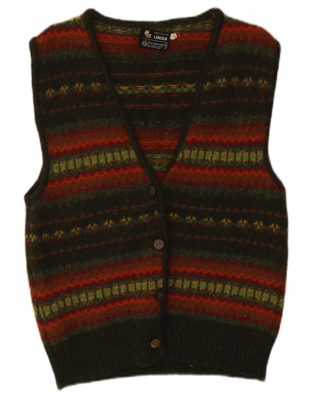 Pulover cardigan pentru femei VINTAGE EU 40 Mediu, multicolor, cu dungi