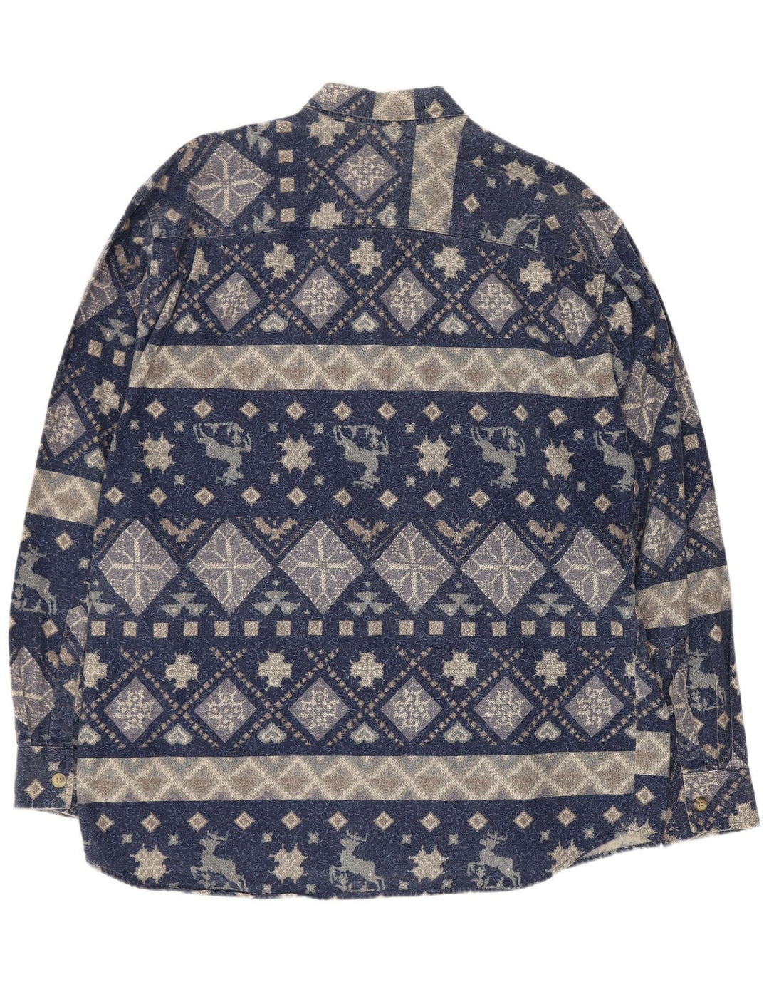 Cămașă Vintage pentru bărbați, mare, bleumarin, geometrică