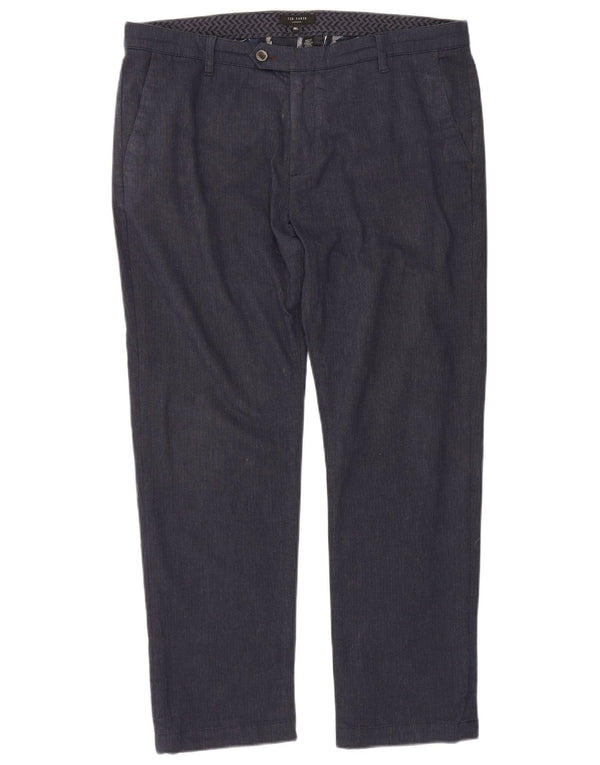 Pantaloni chino drepți Ted Baker pentru bărbați L38 L30 bumbac bleumarin