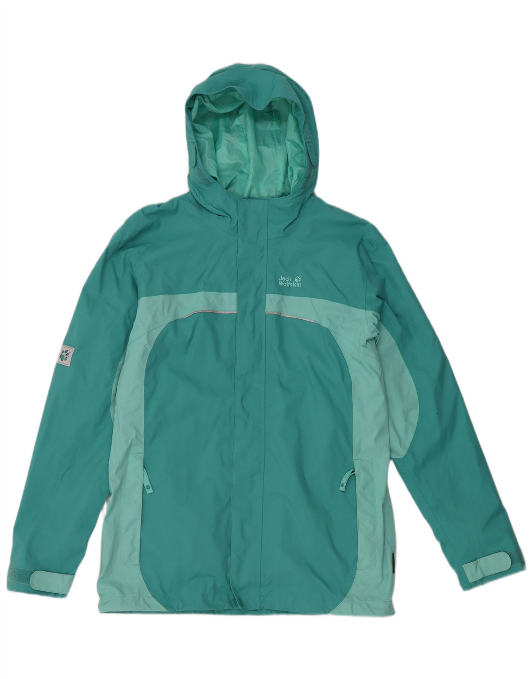 JACK WOLFSKIN Jachetă de vânt pentru băieți 13-14 ani, turcoaz, color block
