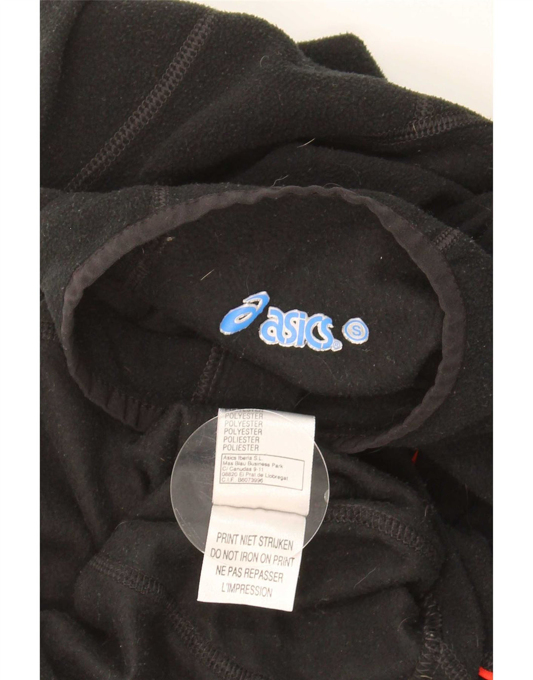 Pulover Asics pentru bărbați, cu fermoar și gât, poliester mic, negru