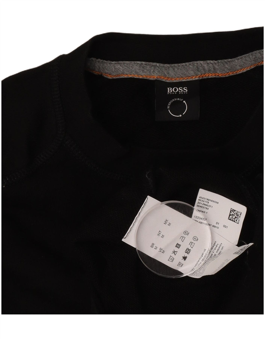 Pulover Hugo Boss pentru bărbați, bumbac mediu negru