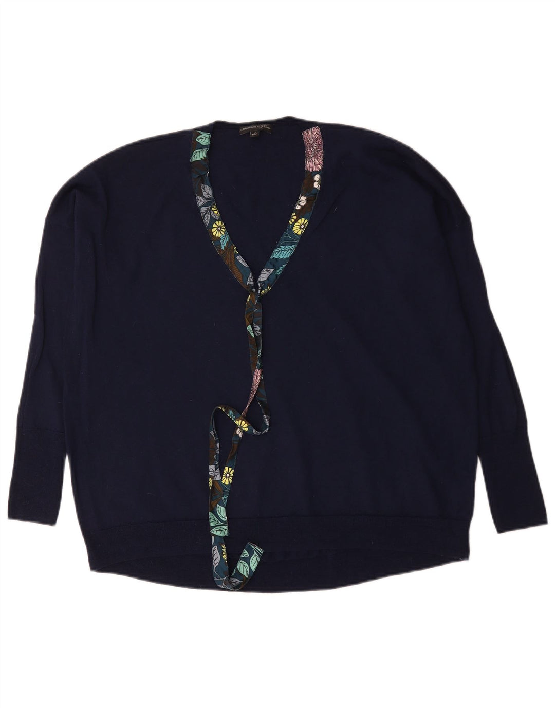 J. Crew Pulover supradimensionat pentru femei cu decolteu în V UK 14 Medium Bleumarin