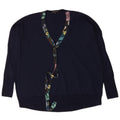 J. Crew Pulover supradimensionat pentru femei cu decolteu în V UK 14 Medium Bleumarin
