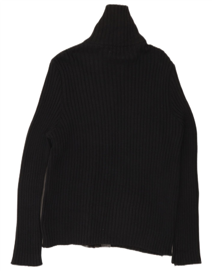 Pulover cardigan pentru bărbați Zara, mare, negru, bumbac