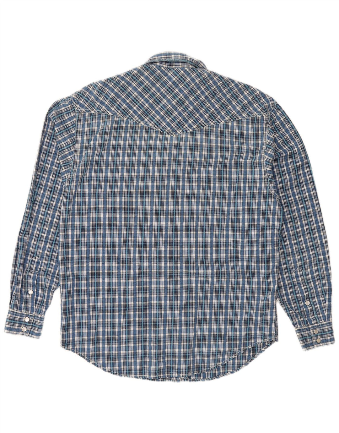 WRANGLER Mens Shirt Small Blue Check Cotton