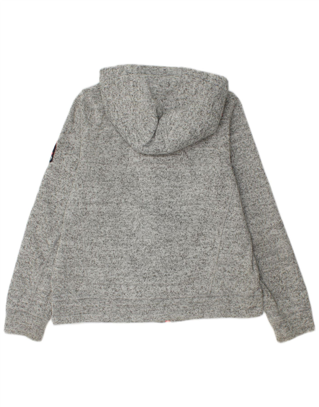 Pulover Superdry pentru femei, cu fermoar, UK 16, mare, poliester cu pete gri