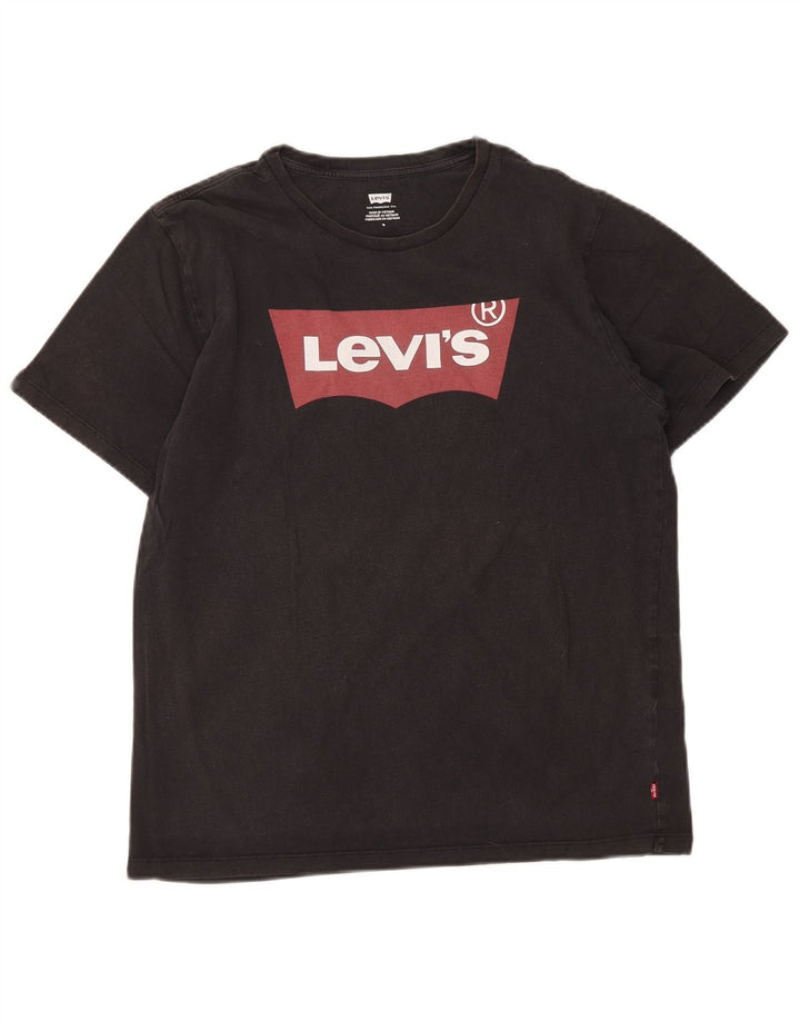 LEVI'S Mens Graphic T-Shirt Top Medium Black Cotton