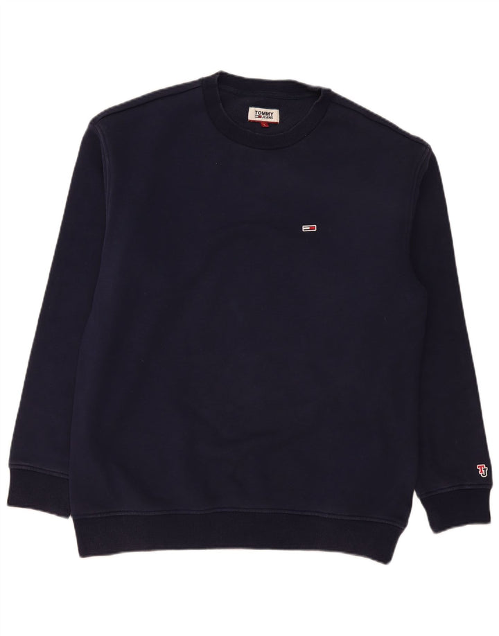 Hanorac pentru bărbați Tommy Hilfiger Pulover mare din bumbac bleumarin