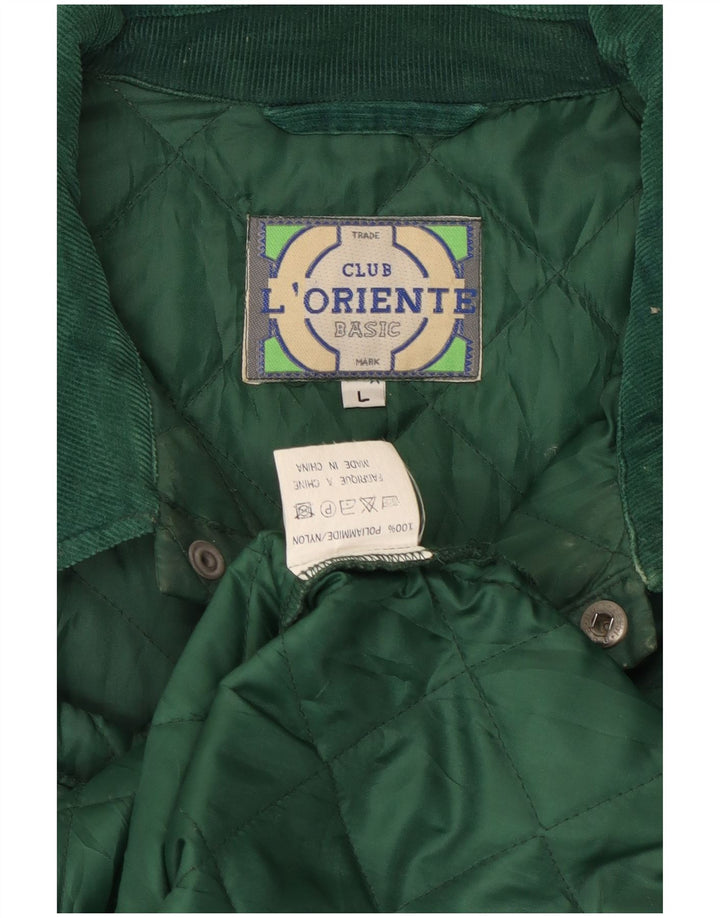 Jachetă matlasată vintage pentru bărbați UK 40 mare nailon verde