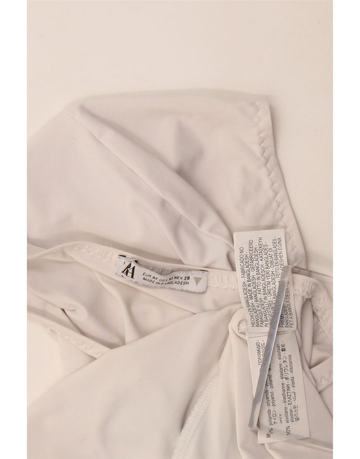 Body ZARA pentru femei UK 12 Medium White Poliamidă
