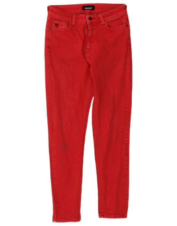 Blugi skinny pentru femei Desigual EU 38 Medium W28 L26 Bumbac roșu