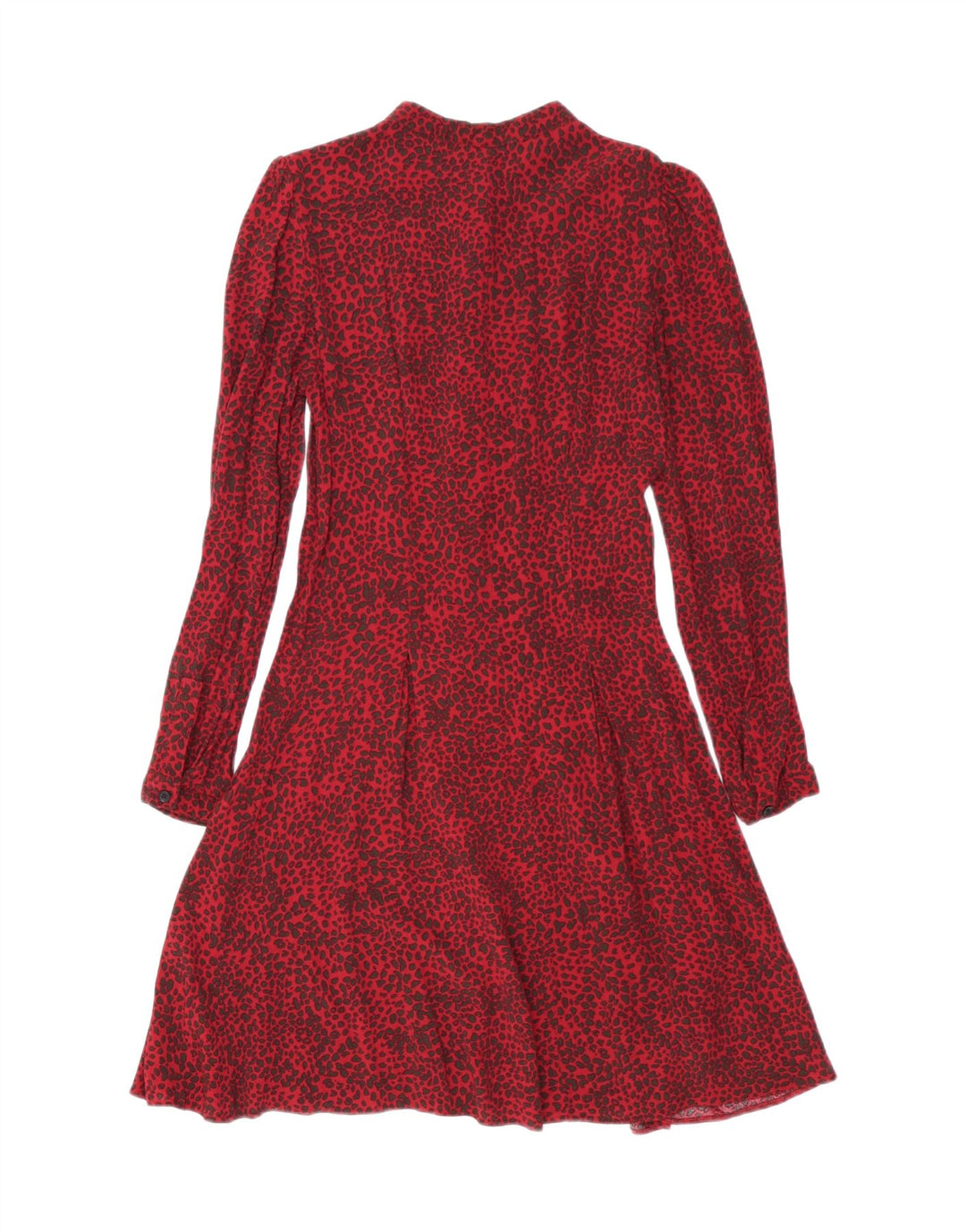 WAREHOUSE Rochie cămașă pentru femei UK 8 Small Red Animal Print Viscoză