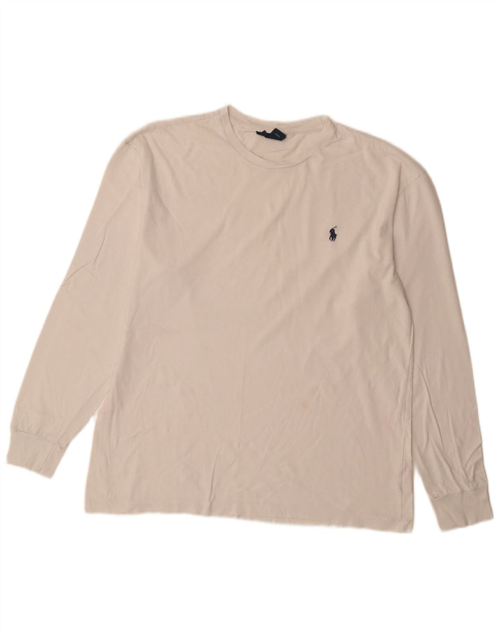 Polo Ralph Lauren Top pentru bărbați cu mânecă lungă din bumbac alb mic