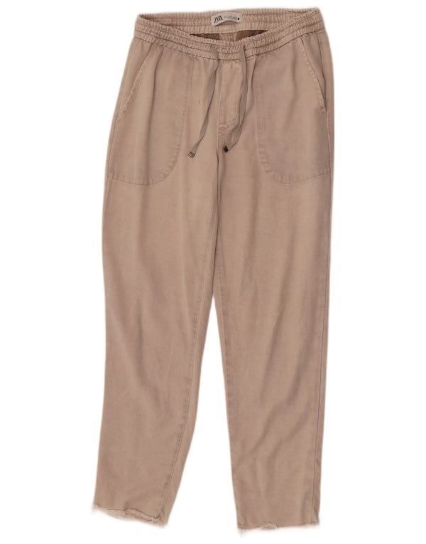 Pantaloni chino conici pentru femei Zara Mici L26 L27 Bej