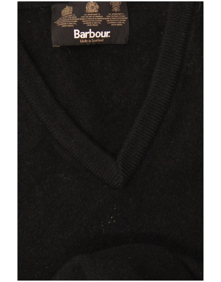 Pulover Barbour cu decolteu în V pentru bărbați, mic, negru