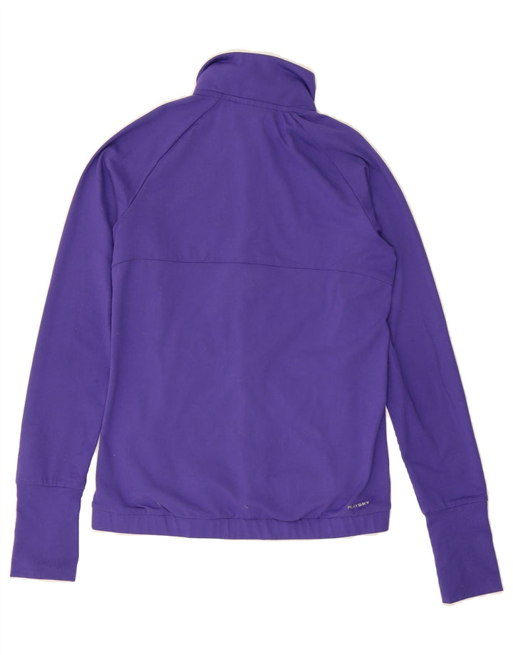 REEBOK Womens Graphic Tracksuit Top Jacket UK 4/6 XS Purple Polyester Vintage Reebok and Second-Hand Reebok from Messina Hembry 