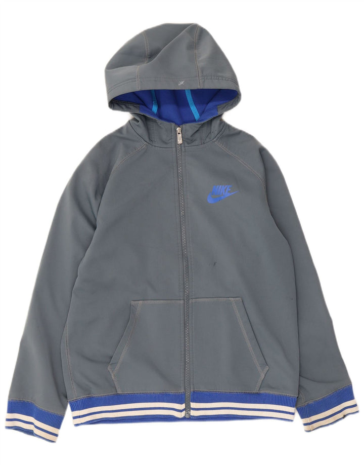 Pulover Nike pentru femei, cu fermoar, UK 18 XL, poliester gri