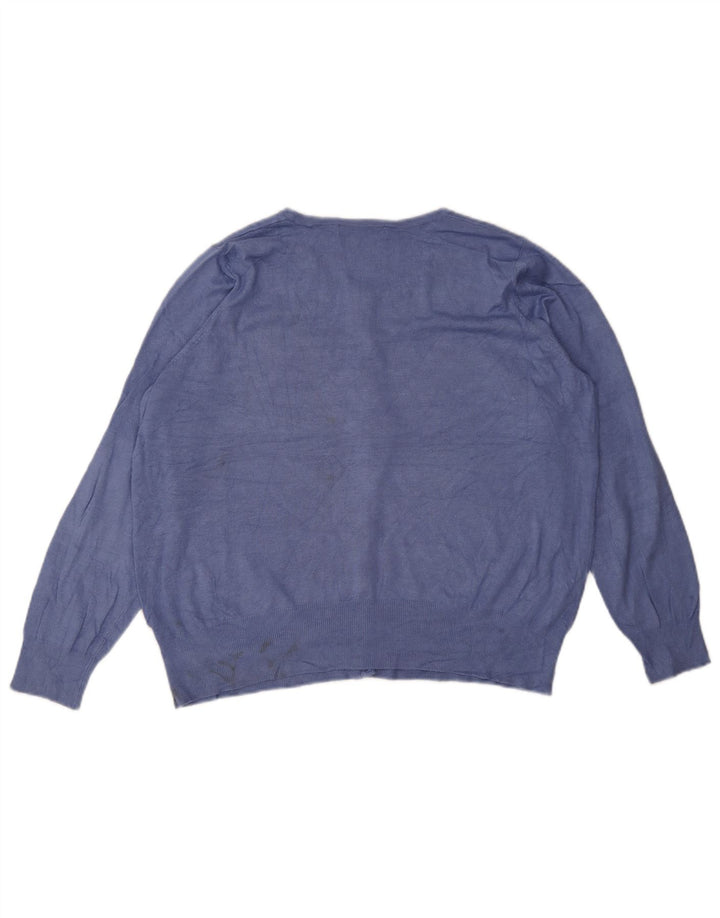 Pulover cardigan pentru femei Marks & Spencer UK 20 2XL Blue Viscose