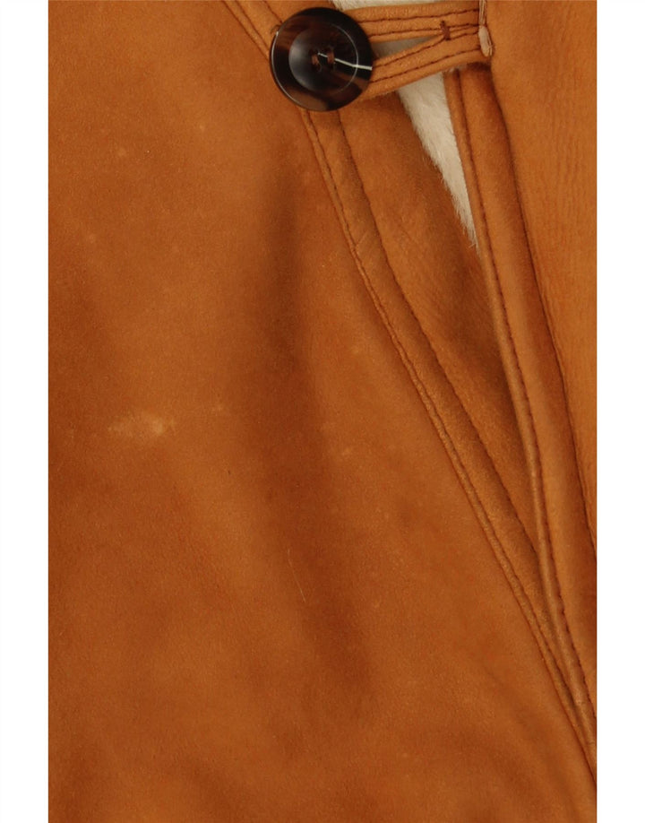 Jachetă din shearling pentru bărbați VINTAGE UK 40 mare maro