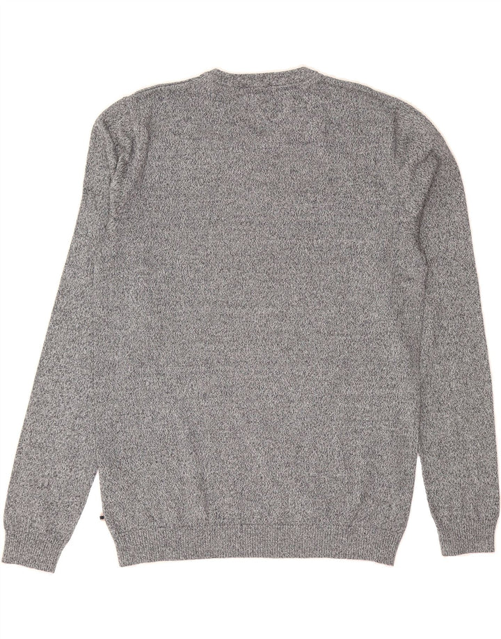 JACK & JONES Mens V-Neck Jumper Sweater Medium Grey Flecked Cotton Vintage Jack & Jones and Second-Hand Jack & Jones from Messina Hembry 