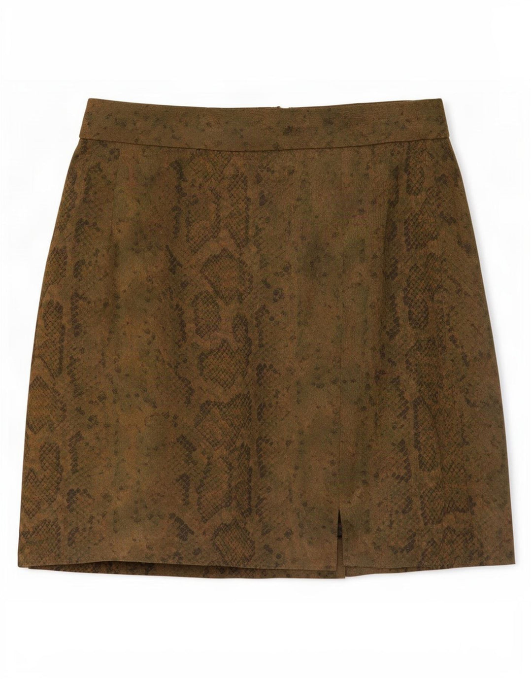 Fusta mini vintage pentru femei IT 44 Medium W27 Kaki Animal Print