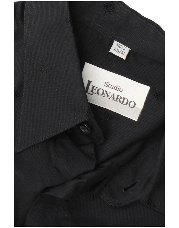 Cămașă cu mânecă scurtă pentru bărbați Studio Leonardo Mărimea 40 Mediu Negru Geometric