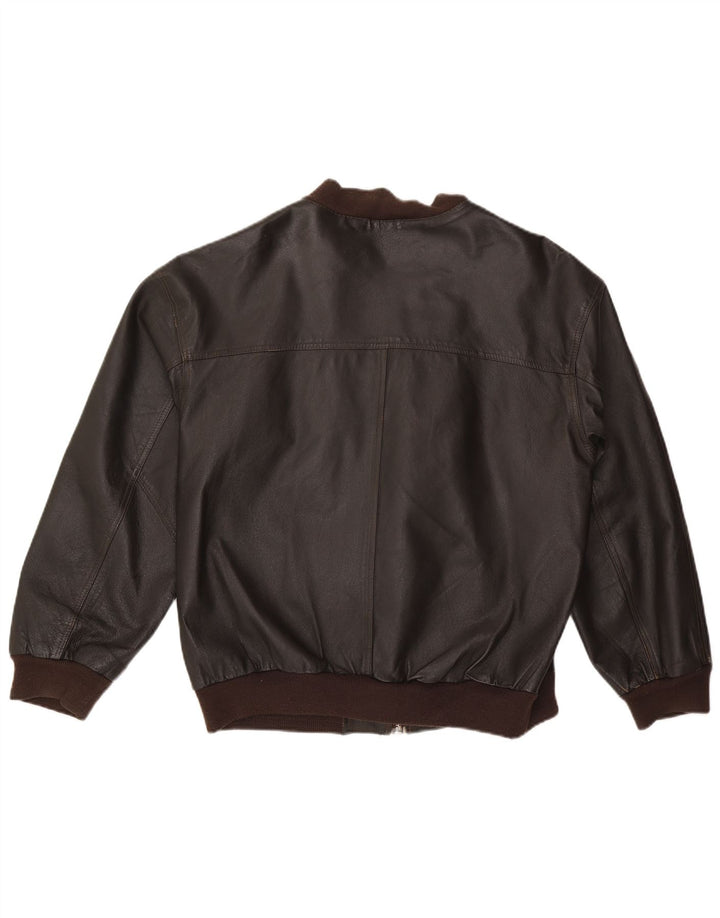 Jachetă de piele VINTAGE pentru bărbați, cu ajustare largă, UK 36, maro, piele mică