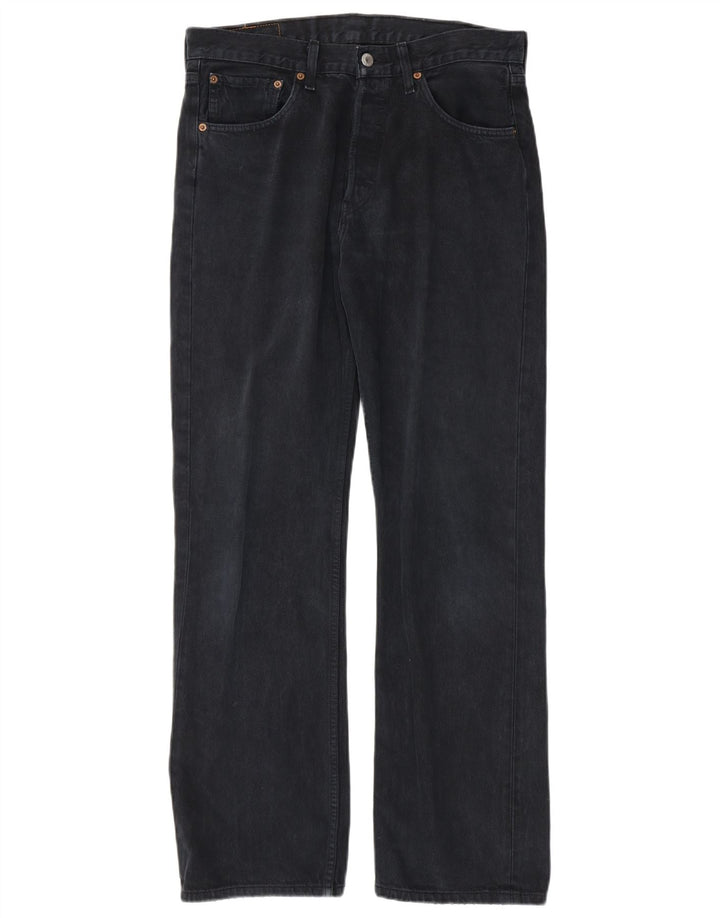 Blugi drepti pentru bărbați LEVI'S 501 W32 L32 bumbac bleumarin