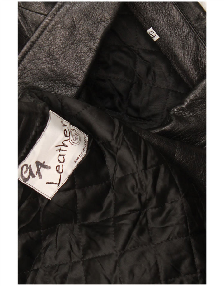 Jachetă din piele vintage pentru bărbați IT 54 2XL din piele neagră