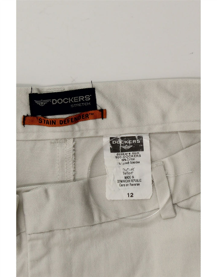 DOCKERS Womens Stain Defender Casual Shorts US 12 Large W32  White Vintage Dockers and Second-Hand Dockers from Messina Hembry 