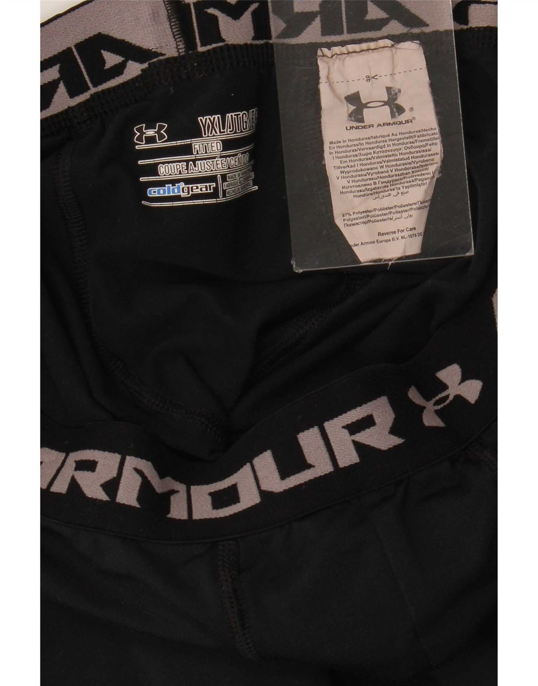 Cold Gear Graphic Leggings pentru băieți Under Armour 13-14 ani XL poliester negru