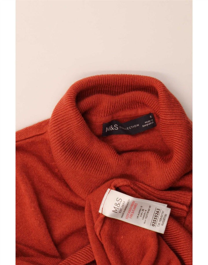 Marks & Spencer Pulover cu gât rulat pentru femei UK 8 Small Red Acrylic