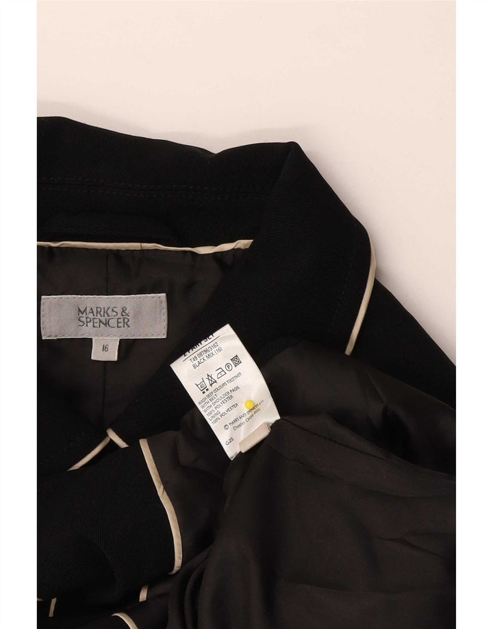 Trenci scurt pentru femei Marks & Spencer UK 16 Poliester negru mare