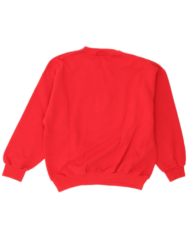 Hanorac vintage pentru bărbați cu grafică Jumper XL bumbac roșu