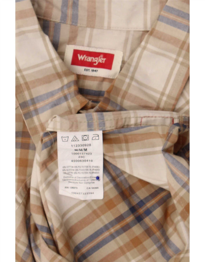 Cămașă pentru bărbați Wrangler, bumbac cu carouri maro mediu
