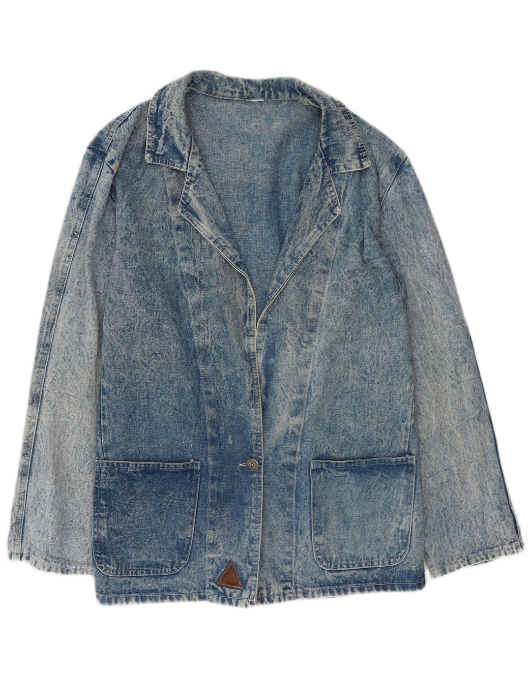 Jachetă pentru femei VINTAGE din denim cu 1 nasture, UK 16, mare, albastru